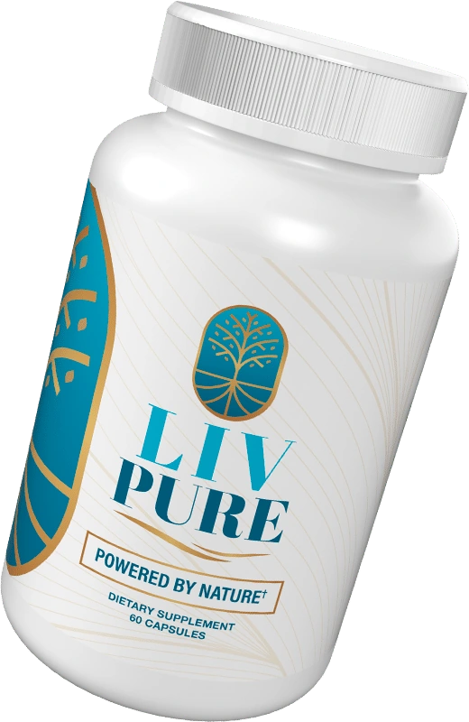 Liv Pure bottle of 60 capsules, front reading Powered by Nature